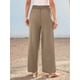 thumbnail image 5 of Pantalones de Vestir de Pierna y Cintura Alta para Mujer. Café Ligero L, 5 of 7