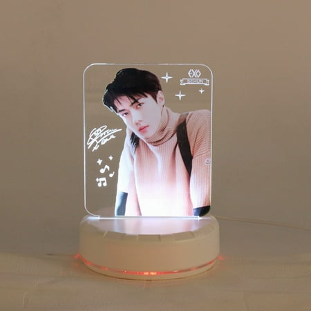 

2020 Kpop EXO 7 Colors LED Night Light Baekhyun Sehun Acrylic Standee Table Desk Lamp
