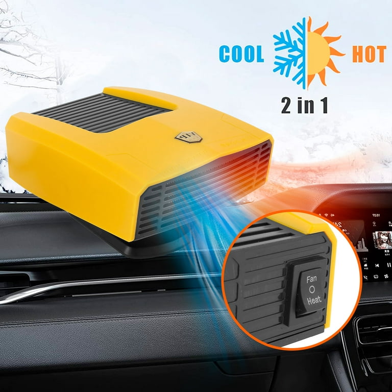 Car Heater 12V 150W Windshield Defogger and Defroster 360° Rotatable Auto  Window Defroster 2 In 1 Fast Heating and Cooling Fan Reusable Car Defogger