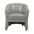 thumbnail image 2 of ISABELLA Guest Chair Customer Reception Sofa Lobby Waiting Area Seating Luxury Soft Leather with Lockable Rolling Casters, Modern Gray, 2 of 7