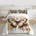 thumbnail image 2 of Manfei Flying Butterfly Bedding Comforter Set 2pcs for Female Men,Vintage Aesthetic Twin Comforter Sets Microfiber,Chic Floral Flowers Breathable Bedding Set,Breathable Home Decor,Reversible, 2 of 8