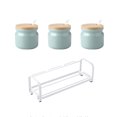 thumbnail image 1 of European Solid Color Sugar Bowl With Lid, Ceramic Sugar Pot, Coffee Accessories, Sugar Pourer, Kitchen Storage-light green-3 Set, 1 of 6