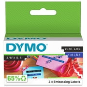 DYMO Self-Adhesive Embossing Labels, 3/8-inch x 9.8-Foot Roll, Assorted Colors, 3 Pack
