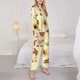 thumbnail image 4 of Disketp Pajamas Set Long Sleeve Sleepwear Womens Button Down Nightwear Pj Sets-Watercolor Bee Honey, 4 of 9