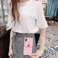 thumbnail image 4 of Compatible with iPhone 12 Mini Wallet Case with Crossbody Strap Lanyard Neck Strap Credit Card Holder with Purse Handbag Shoulder Strap Silicone Rubber Soft Protection Cover 5.4 inch Pink, 4 of 14
