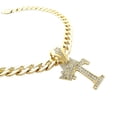 thumbnail image 2 of Dog Cat Gold Plated Alloy Cubic Zirconia Initial 16" ~ 30" Cuban Chain Necklace, 2 of 7