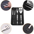 thumbnail image 3 of Juego de herramientas para barbacoa, juego de 3 accesorios profesionales para parrilla de acero inoxidable con bolsa de almacenamiento con asa, kit de utensilios para barbacoa y acampada, espátula, p, 3 of 5