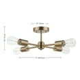 thumbnail image 3 of Globe Electric 17" 4 Brass Living Room Flush Mount Lights with Globe Glass, 3 of 8