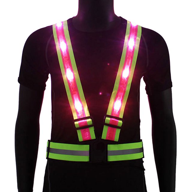 Chaleco iluminado LED Chaleco reflectante de tráfico nocturno Carga USB