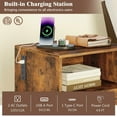 thumbnail image 2 of Resenkos Charging Station Nightstand,Built-In Power Outlet+Drawer, Multifunctional Sofa Side Table for Living Room/Bedroom Use,Rustic Brown & Black, 2 of 8