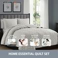 thumbnail image 4 of Swift Home 2PC Reversible Diamond Stitch Soft Quilt & Sham Set, Light Grey, Twin/Twin XL, 4 of 6