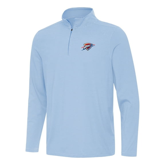 Men's Antigua Powder Blue Oklahoma City Thunder Twine Quarter-Zip Top