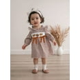 thumbnail image 5 of BemeyourBBs Toddler Baby Thanksgiving Outfit Kids Girls Smocked Dress Long Sleeve Crew Neck Plaid Embroidery Turkey Fall Dress Thanksgiving Clothes, 5 of 9