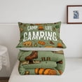 thumbnail image 5 of Catabedysis Retro Camping Full Size Comforter Sets,Camp Life Print Bedding Comforter Set For Boys,Green,Light Gray Reversible,3 Pieces,1 Comforter and 2 Pillowcases, 5 of 7