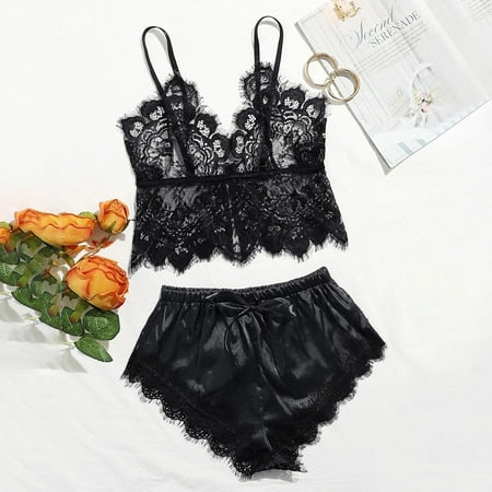 

Ykohkofe New Sexy Lace Lingerie Silk Underwear Sleepwear Underwear Pajamas Satin