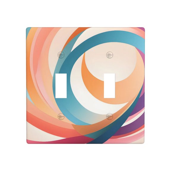 colorful swirl Light Switch Cover Plates Single Toggle Wall Plate, Decorative 2-Gang Christmas Decor Lightswitch Cover