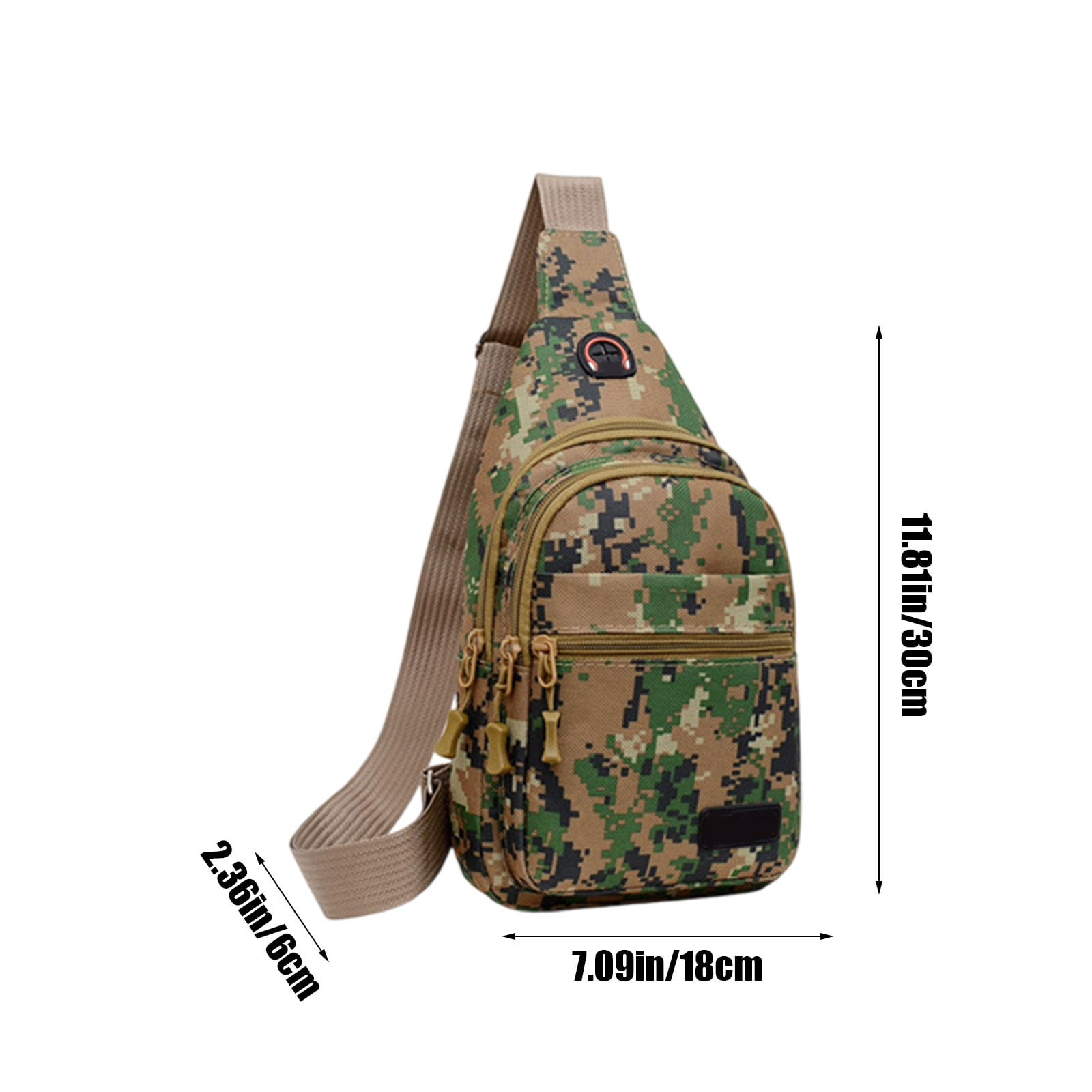 Gray Urban Camouflage Sling Bag Military Style Crossbody