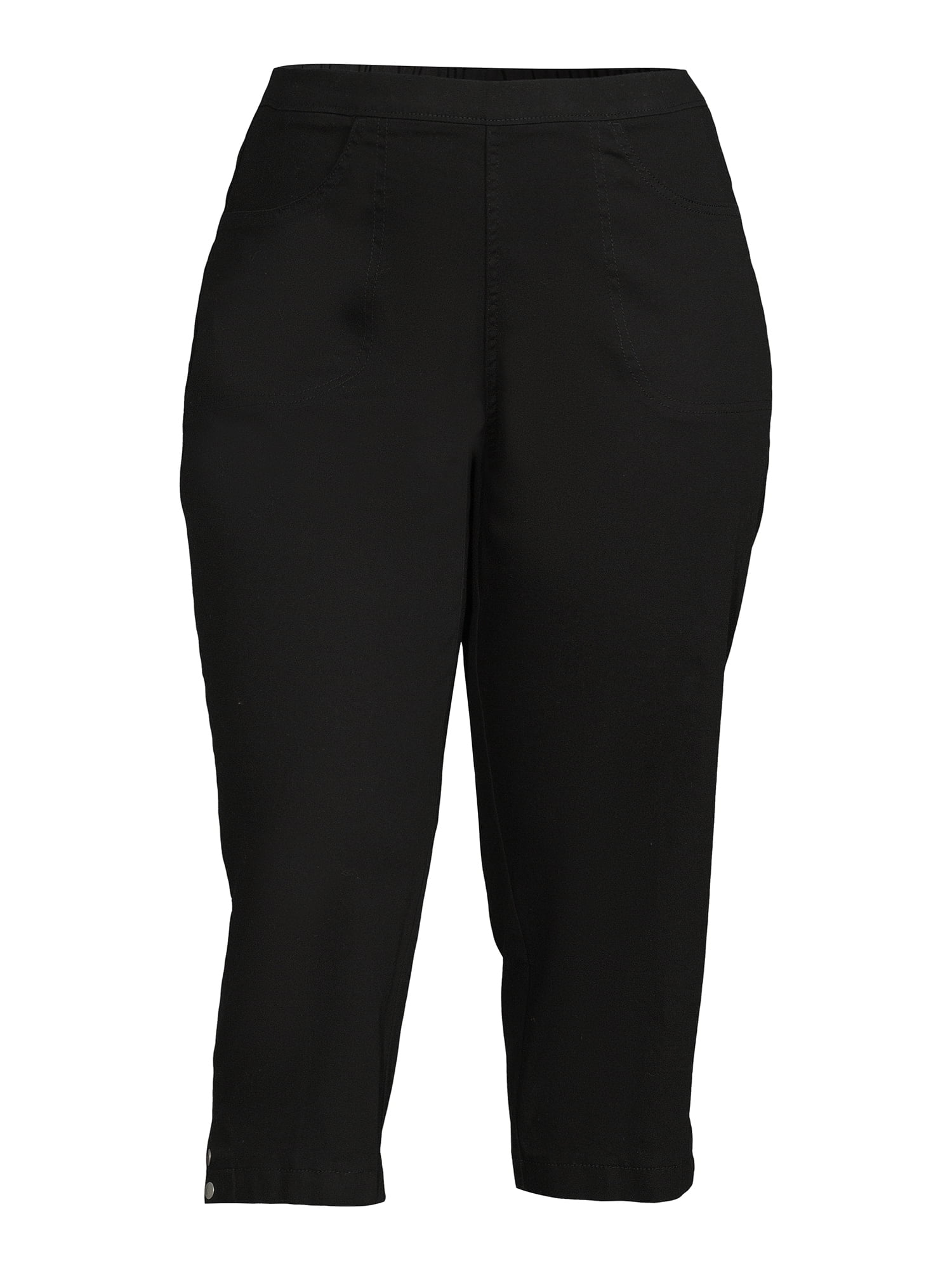 JMS Just My Size by Hanes Women's Plus Snap Hem Pull On Cropped Pants, 23" Inseam, Sizes 0X-4X