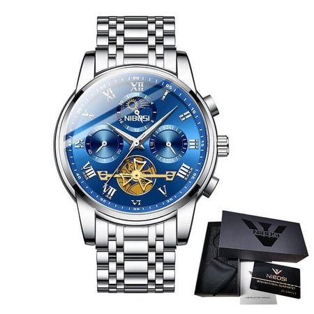 NIBOSI 2022 Chronograph Watches For Man Waterproof Luminous Male Watch Men Stainless Steel Quartz Auto Date Relogio Masculino
