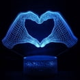 thumbnail image 1 of Luz nocturna con forma de corazón con gestos LED 3D que cambian de color para niños, 1 of 1