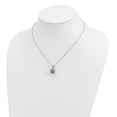 thumbnail image 5 of Sterling Silver Rhodium-plated 9-10mm Black Teardrop Tahitian Saltwater Cultured Pearl and CZ 17 inch Necklace and Post Dangle Earrings Set, 5 of 6