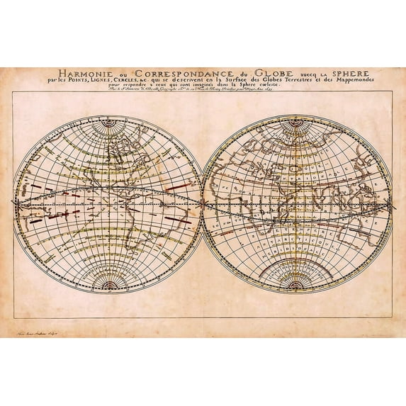 world map III - CANVAS OR PRINT WALL ART