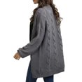thumbnail image 4 of Women Oversized Chunky Open Front Cardigan Sweaters Cable Knit Long Sleeve Cardigans Outwear Coats, 4 of 6