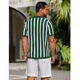 thumbnail image 3 of COOFANDY Men's Knit Shirts Short Sleeve Button Down Polo Shirt Striped Casual Summer Beach Shirts, 3 of 6