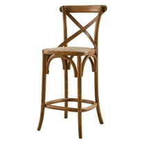 Counter Stool Chair, Walnut, Wood, Bar Pub Cafe Bistro Dining Kitchen Hospitality Restaurant, Modern Contemporary HB33942