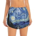 thumbnail image 2 of Picia The Starry Night Pattern Women's 2 in 1 Athletic Running Shorts High Waisted Workout Casual Gym Sweat Shorts with Comfy Liner Zipper Pockets-XX-Large, 2 of 9