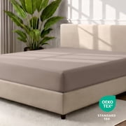 Bare Home 2-Pack Fitted Sheets - Premium 1800 Collection - Ultra-soft - Deep Pocket - Twin XL, Taupe