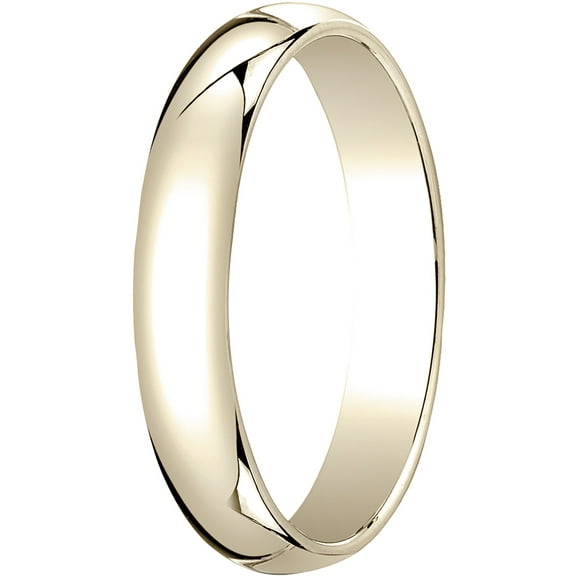 Mens 14K Yellow Gold, 4.0mm Traditional Dome Oval Wedding Band (sz 6)