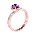 thumbnail image 3 of AoneJewelry 1.40 Carat Amethyst and Diamond Ring In 10K Solid Rose, White & Yellow Gold, 3 of 4
