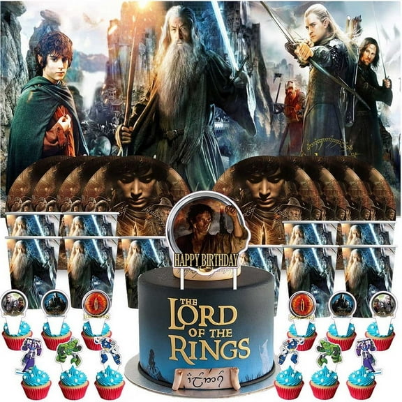 The Lord of Rings Birthday Cups Party Supplies Decor Backdrop Plates Fans Decorations Banner