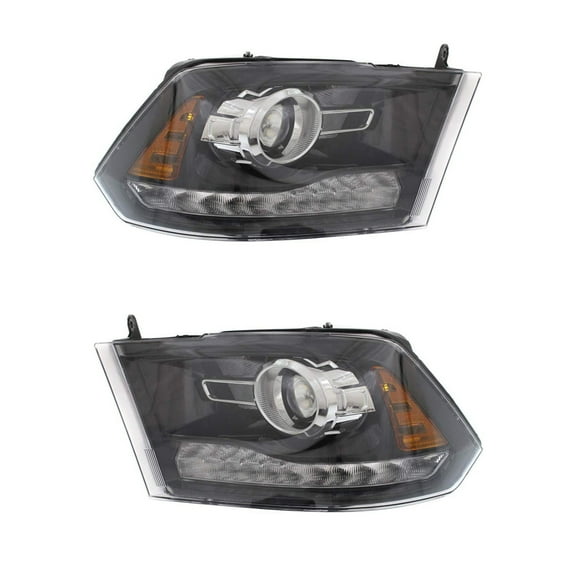 New Pair Of Halogen Headlights Compatible With Ram 1500 Classic Laramie Crew 3.0L 2019 2020 2021 2022 By Part Number Ch2502290 Ch2503290