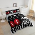 thumbnail image 3 of Erosebridal Football Comforter Sports Theme Bedding Set Soccer Ball Black White Red Comforter Set ren Teens Bedroom Decor 3D America Football Print Duvet Set King Size, 3 of 6