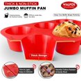 thumbnail image 2 of Walfos Silicone Texas Muffin Pan Set- 6 Cup Jumbo Silicone Cupcake Pan, Non-Stick Silicone, Just PoP Out! Perfect for Egg Muffin, Big Cupcake - BPA Free and Dishwasher Safe, Set of 2, 2 of 9