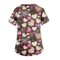 thumbnail image 5 of Fabrcox S-5XL Valentines Scrub Tops Women Plus Size Love Heart Graphic Holiday Scrubs Tops V Neck Short Sleeve Women Nurse Uniform with Pockets, 5 of 5