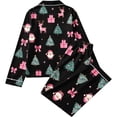 thumbnail image 4 of successthop Christmas Pjs Women Merry 2 Piece Tree Long Sleeve Party Reindeer Shirts Gifts Pants Holiday Loungewear, 4 of 6