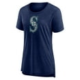 thumbnail image 2 of Women's Navy Seattle Mariners Weathered Official Logo Tri-Blend T-Shirt, 2 of 3