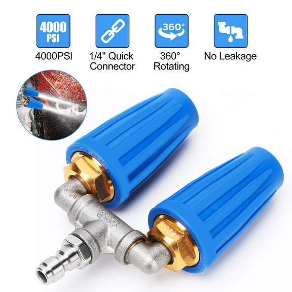 4000 PSI Dual Turbo Nozzle, EEEEkit Pressure Washer 4-6 GPM 1/4" Quick Connect Spray Tip