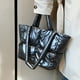 thumbnail image 5 of Bolsos de mano grandes de invierno de gran capacidad 2022, bolsos acolchados, bolsos de hombro de diseñador para mujer, bolsos de compras grandes de algodón de lujo con plumón, monederos, 5 of 5