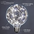 thumbnail image 2 of LEDimagine G95 Fairy Light Bulb, 50 Cool White LED Diodes Inside, Clear Glass Finish, E26 Base, 2 of 6