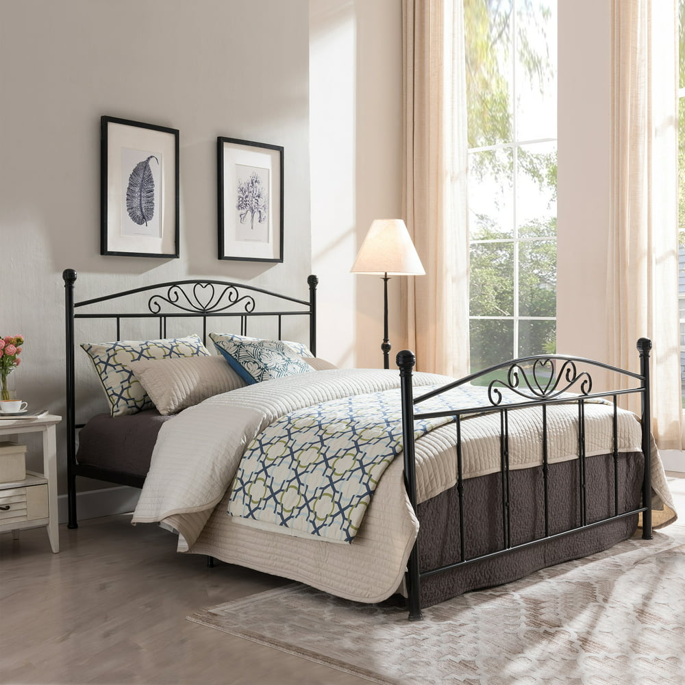 Noble House Boston Classical Iron Queen Bed Frame, Matte 