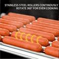 thumbnail image 2 of FOHERE Electric Hot Dog Roller, 18-24 Hot Hogs, 7 Roller Grill Cooker Machine Backsplash & Shelf 1050W, 2 of 7