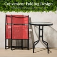thumbnail image 5 of Best Choice Products 3-Piece Patio Bistro Dining Furniture Set w/ Glass Tabletop, Folding Chairs - Red, 5 of 10