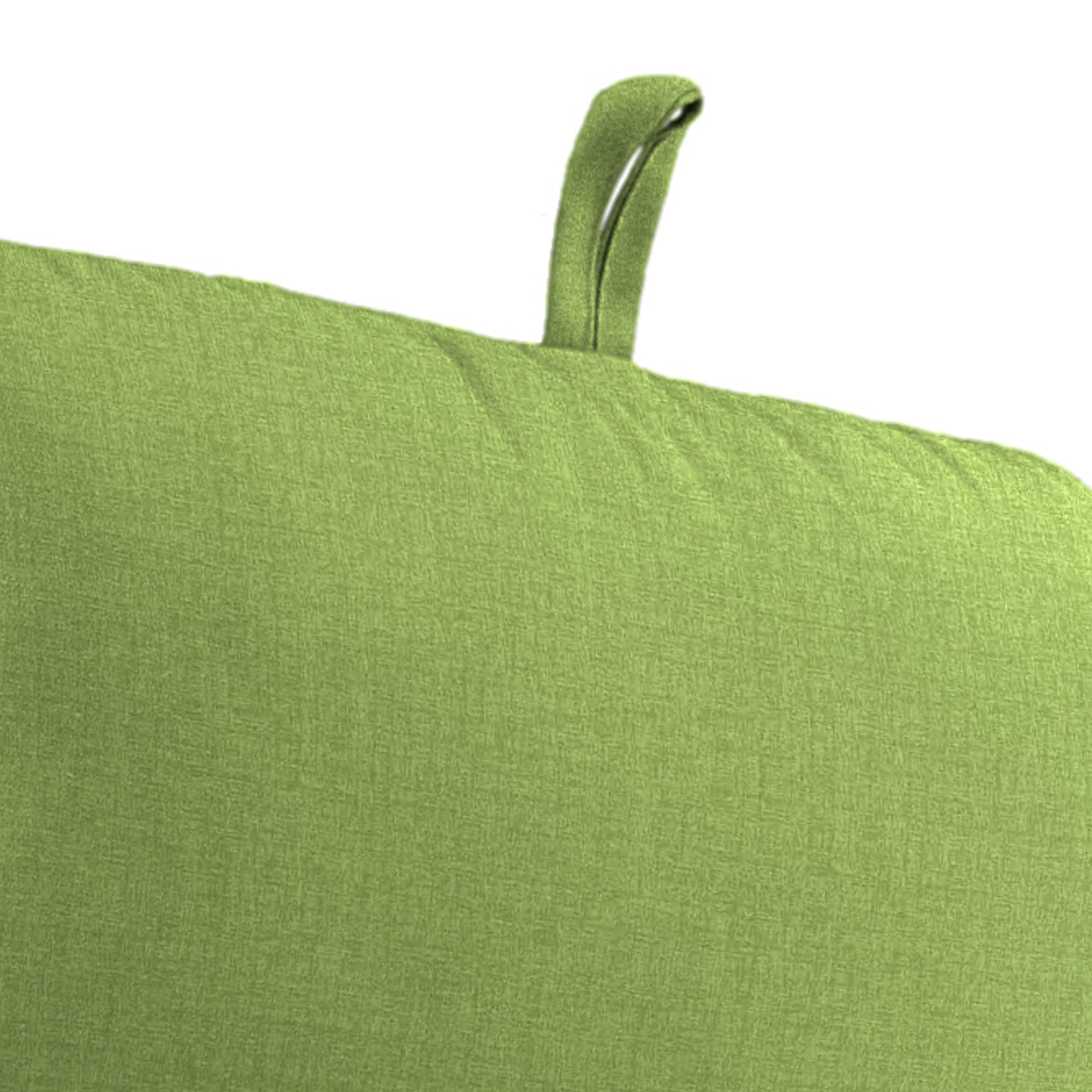 Jordan Manufacturing 45" x 22" McHusk Leaf Green Crosshatch Rectangular Outdoor Chair Cushion with Ties and Hanger Loop