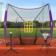 thumbnail image 4 of Zupapa 7 Ft. x7 Ft. DLX Baseball Protective Screens Softball Practice Net Tee Caddy 12 Pack Baseballs, 4 of 7