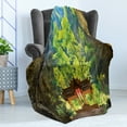 thumbnail image 4 of Natural Cave Soft Flannel Fleece Blanket, Latent Pavilion in Between the Cliffs Discovery of Faith in the Nature Picture, Cozy Plush for Indoor and Outdoor Use, 70" x 90", Multicolor, by Ambesonne, 4 of 5
