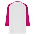 thumbnail image 5 of Atogsazn Kids Girls V Neck Shirt Children Button Down 3/4 Sleeve Pullover Looser Fit Blouse Clothes Tops 02-Hot Pink 13-14 Years Fashion, 5 of 6